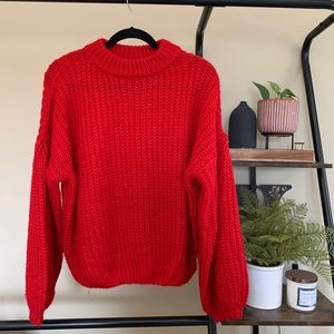 Forever 21 Chunky Sweater - Candy Apple Red